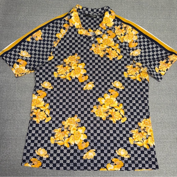 Murano Other - Murano Liquid Luxury Slim Fit Floral Checker Polo Shirt